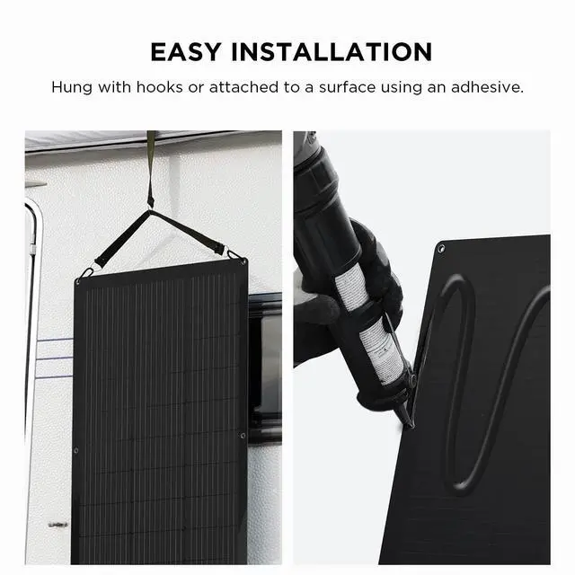 Alt view image 4 of 6 - 100W Flexible Solar Panel with High Efficiency Solar Modules, IP68 Waterproofing, Ideal for Off-Grid Solar Panel Kits, PV Charging, Power Kits & Ecosystem