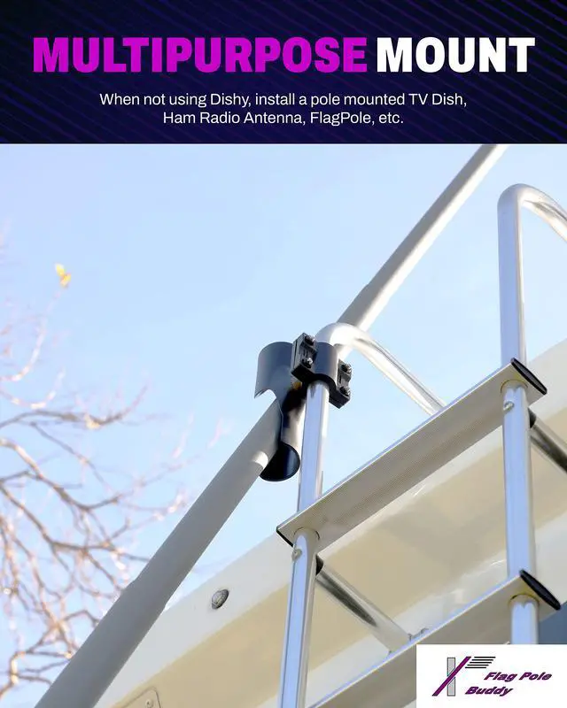 Alt view image 4 of 6 - Starlink Gen 2 Compatible Mounting Kit for RV Ladder Mount