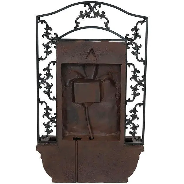 Alt view image 4 of 6 - Sunnydaze French Lily 33" Outdoor Wall Water Fountain with Pump - Iron - Electric