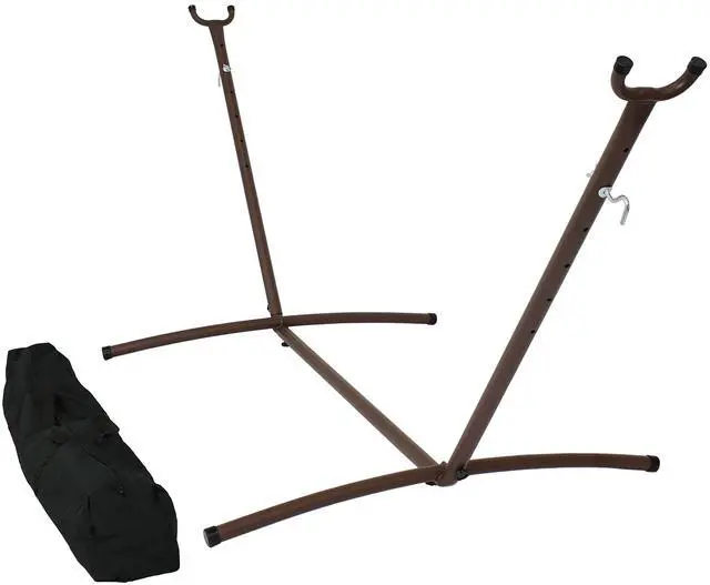 Main image of Sunnydaze Brazilian Portable Steel Hammock Stand for Outside with Carrying Case - 400-Pound Capacity Hammock Frame - Bronze Finish