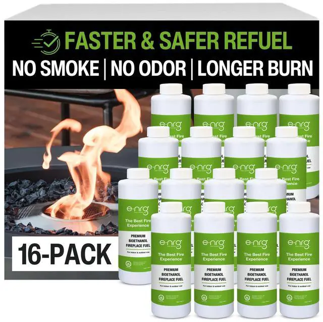 Main image of 16 QUARTS Odorless, Smoke-Free Ethanol Fireplace Fuel | Best Flame, Fast Pour, Long Burn, Safety-Tested, Made in USA | Bio Ethanol Fuel for Fire Fire Pit Ethanol Fireplace | Bioethanol
