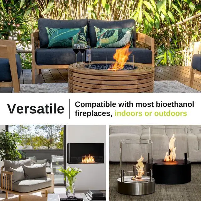 Alt view image 6 of 6 - 16 QUARTS Odorless, Smoke-Free Ethanol Fireplace Fuel | Best Flame, Fast Pour, Long Burn, Safety-Tested, Made in USA | Bio Ethanol Fuel for Fire Fire Pit Ethanol Fireplace | Bioethanol