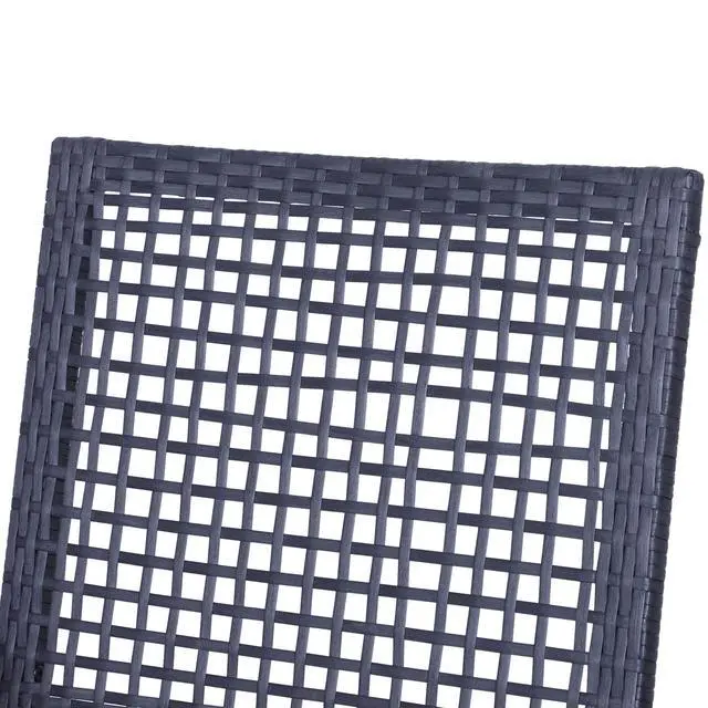 Alt view image 6 of 6 - 3pcs Patio Bar Set with Soft Cushion, Rattan Wicker Outdoor Furniture Set for Backyards, Lawn, Deck, Poolside