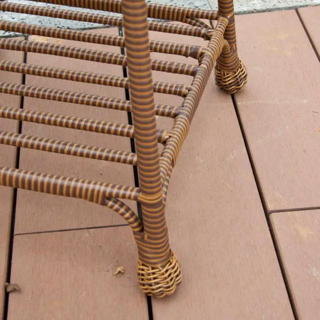 Alt view image 6 of 6 - Wicker Lane Outdoor White Wicker Patio Furniture End Table