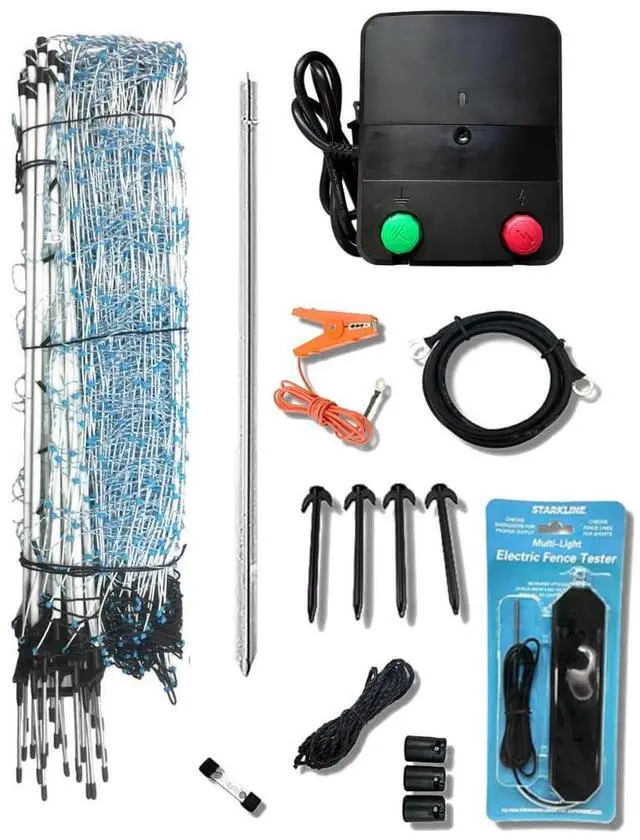 Main image of Premium Electric Sheep & Goat Netting Kit- AC Energizer (9/35/8) for Backyards, Homesteaders, and Livestock Owners