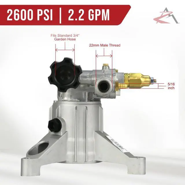 Alt view image 2 of 6 - OEM AR 2600 psi Power Pressure Washer Water Pump | Fits Troy-Bilt 020344, 020344-0