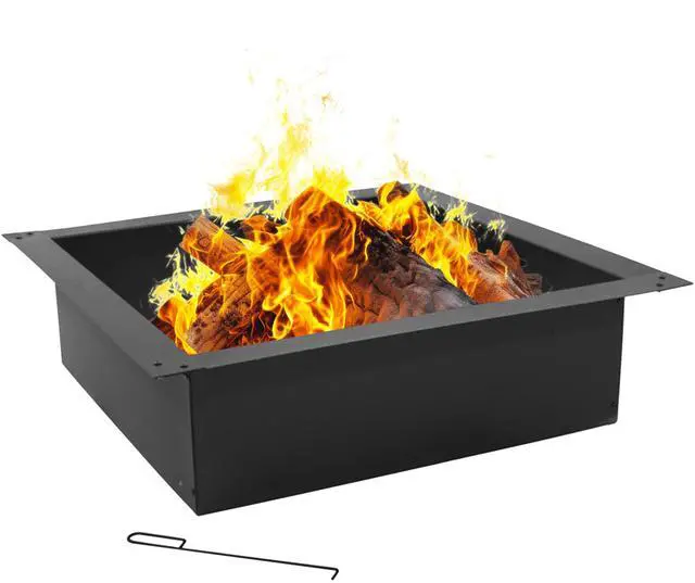 Main image of Sunnydaze Fire Ring for Outside - Heavy-Duty Wood-Burning Metal Fire Pit Ring Insert - 36-Inch Square Outer/30-Inch Square Inner Diameter