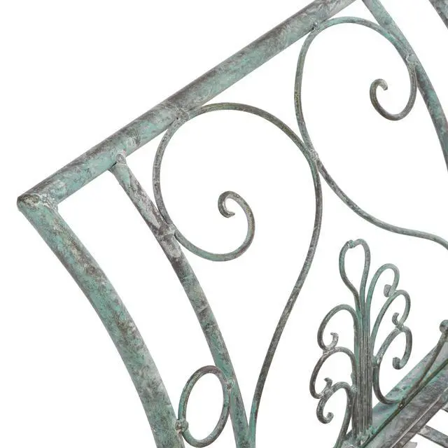 Alt view image 4 of 6 - Outdoor Collection Adina Victorian Antique Dark Green Wrought Iron 51-inch Wide Garden Bench