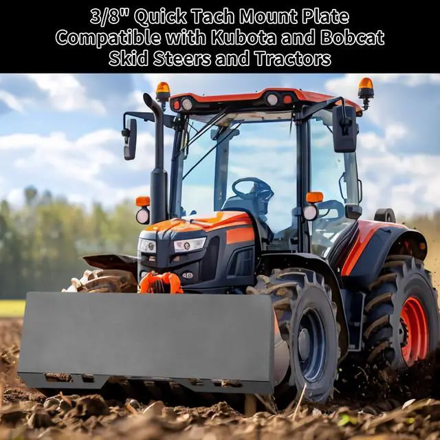 Alt view image 2 of 6 - 3/8" Quick Tach Mount Plate Attachment Skid Steer Loader Compatible with Kubota and Bobcat Skid Steers and Tractors