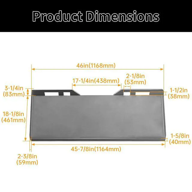 Alt view image 3 of 6 - 3/8" Quick Tach Mount Plate Attachment Skid Steer Loader Compatible with Kubota and Bobcat Skid Steers and Tractors