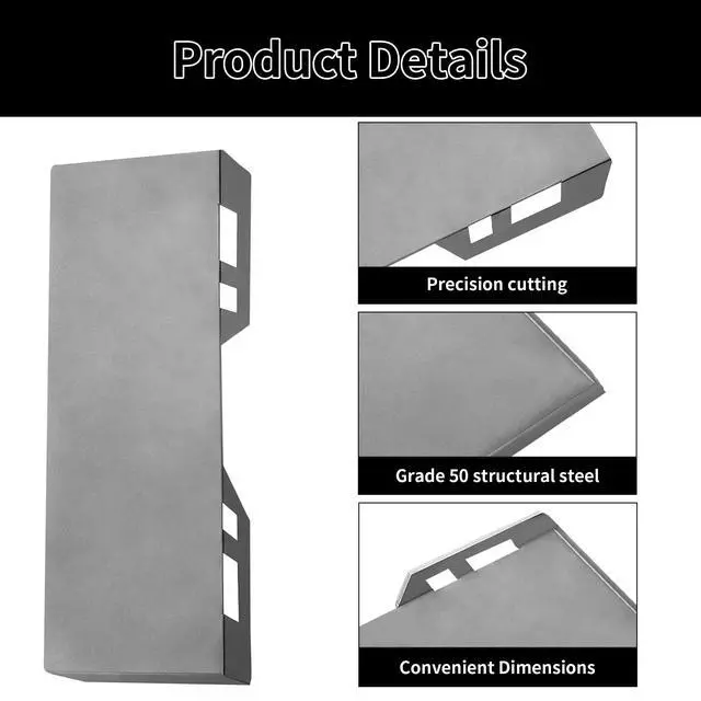 Alt view image 5 of 6 - 3/8" Quick Tach Mount Plate Attachment Skid Steer Loader Compatible with Kubota and Bobcat Skid Steers and Tractors