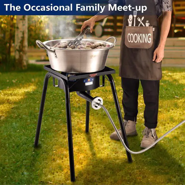 Alt view image 3 of 6 - ARC 200,000BTU Propane Outdoor Burner Camp Stove Gas Burner,with Removable Legs,Ideal for Woks, Skillets and Pots