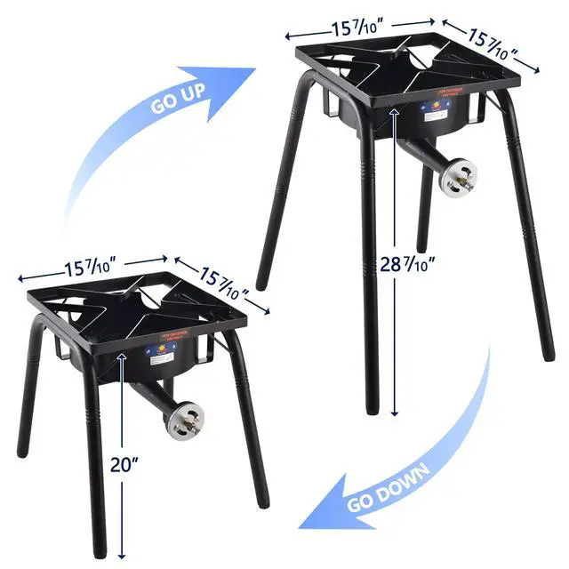Alt view image 6 of 6 - ARC 200,000BTU Propane Outdoor Burner Camp Stove Gas Burner,with Removable Legs,Ideal for Woks, Skillets and Pots