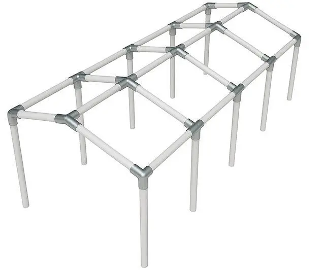 Main image of Canopy Fittings Kit 1-3/8" Low Peak Frame Carport Connectors Full Set for 10 Legs, Heavy-Duty Galvanized Steel, Rust-Proof Finish