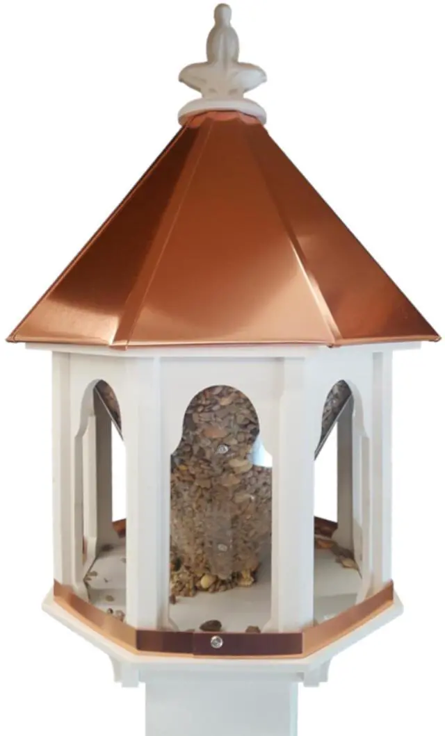 Main image of Wild Bird Feeder Solid Cellular PVC Clear Copper Roof (F8C) Made in the USA (3.5" x 3.5" Mount)