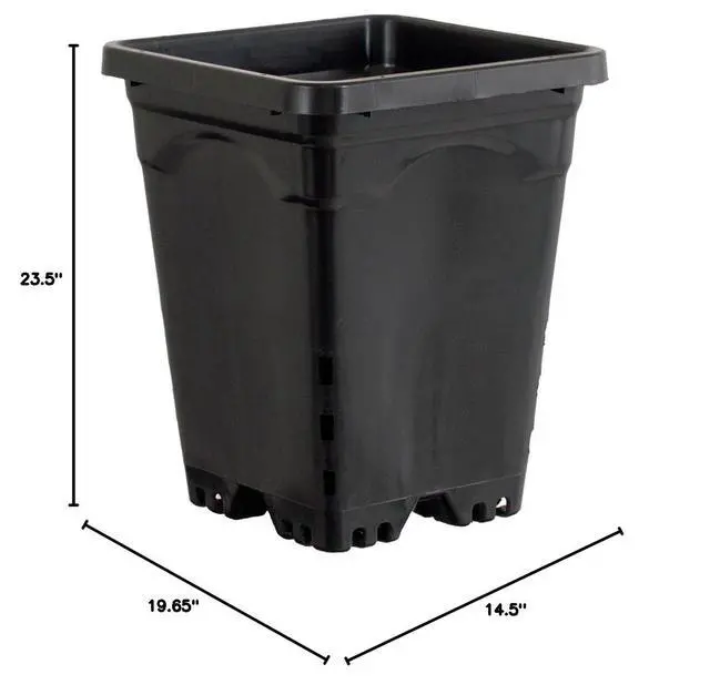 Alt view image 5 of 5 - Active Aqua HG7X7SB, 7" X 7", Black Square Pot (Pack of 50)