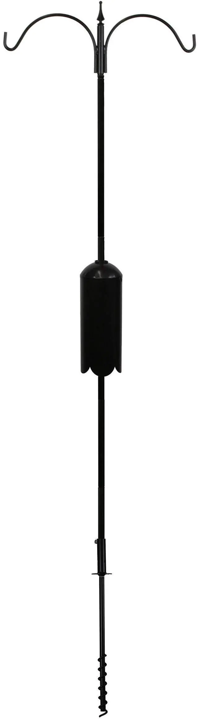 Main image of Bird Feeder Pole Set with Squirrel Baffle & Twister Ground Socket (2 Arm)