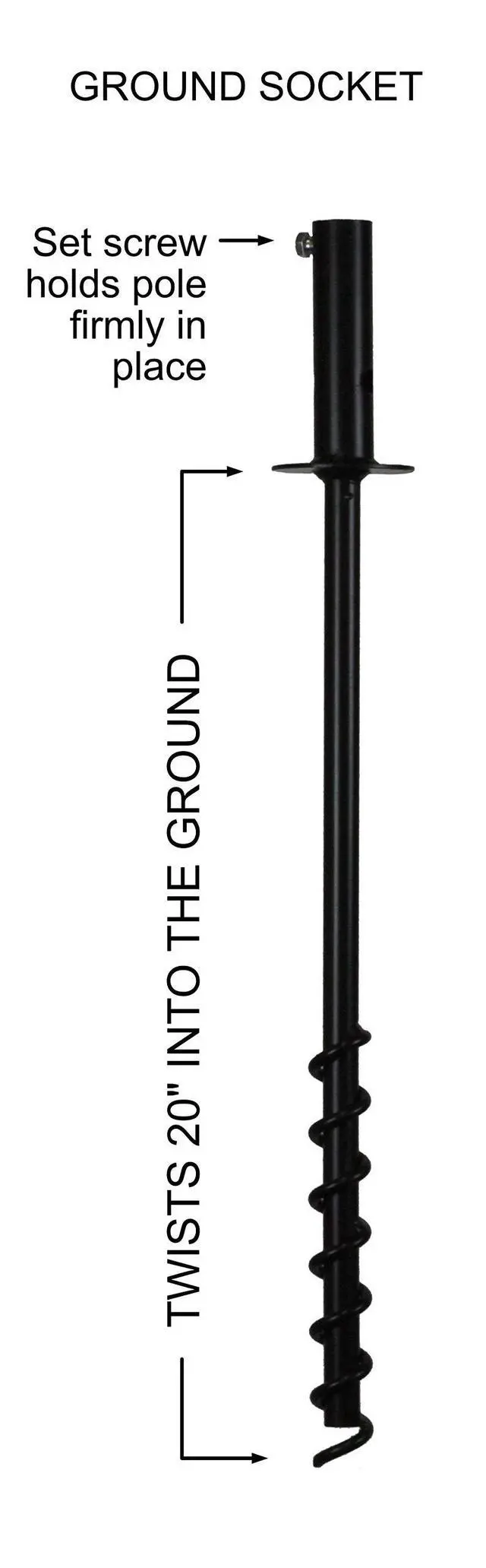 Alt view image 4 of 6 - Bird Feeder Pole Set with Squirrel Baffle & Twister Ground Socket (2 Arm)