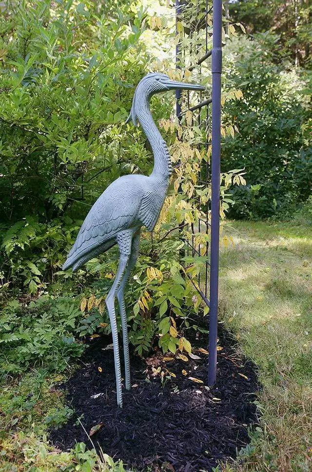 Alt view image 6 of 6 - Great Blue Heron Garden Statue