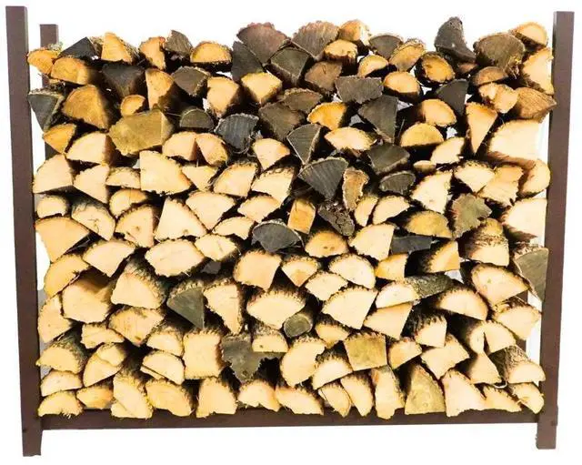 Main image of 5-Foot Brown Firewood Rack Made in USA ¼ Plus Cord Raised Lumber Storage Rack Keeps Wood Dry & Ready Heavy-Duty Steel, Structural (Without Cover)