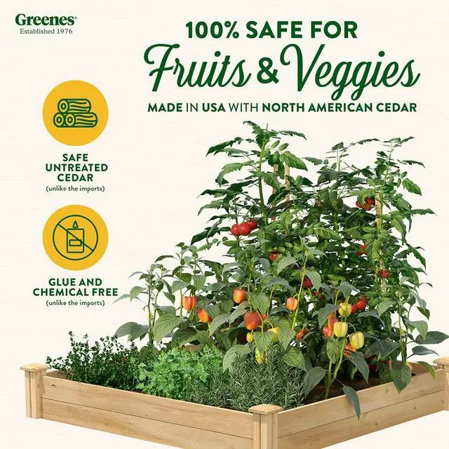 Alt view image 3 of 6 - Premium Cedar Raised Garden Bed, 4' x 4' x 7" (3/4" Thick) (3-Pack) - Made in USA with North American Cedar
