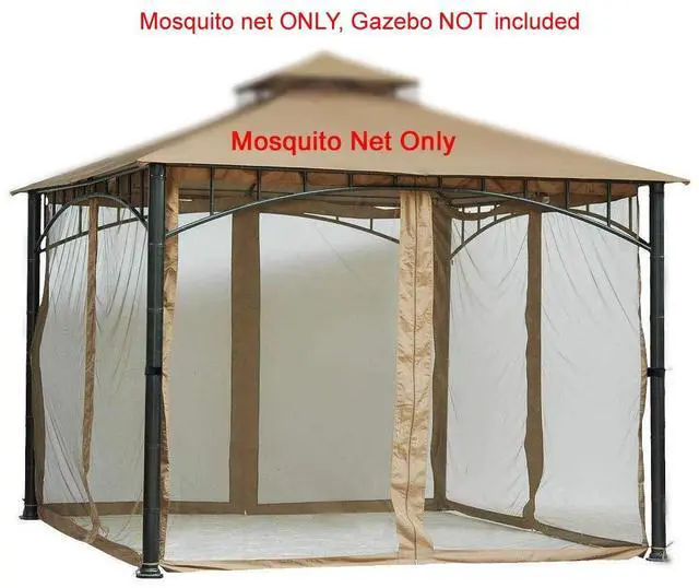 Alt view image 4 of 5 - 12x12 Gazebo Universal Replacement Mosquito Netting Screen Walls, Set of 4 Panels (Gazebo Mosquito Net Only)