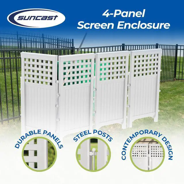 Alt view image 2 of 6 - Outdoor Patio Garden 8 Panel Yard Screen Enclosure Gated Fence, White