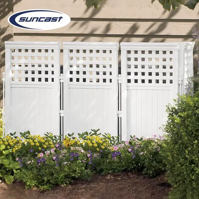 Alt view image 4 of 6 - Outdoor Patio Garden 8 Panel Yard Screen Enclosure Gated Fence, White