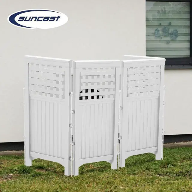 Alt view image 5 of 6 - Outdoor Patio Garden 8 Panel Yard Screen Enclosure Gated Fence, White