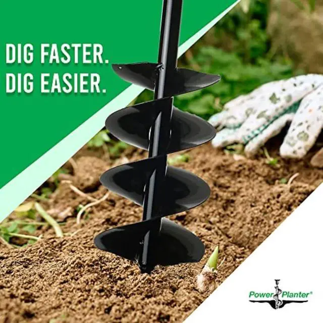 Alt view image 4 of 5 - Auger Drill Bit Extension 7" x 28" with 1/2" Non-Slip Hex Drive Garden Auger for Planting Gallon Potted Plants and Post Holes Garden Digging Tool for Dirt, Sand, Soil & Clay
