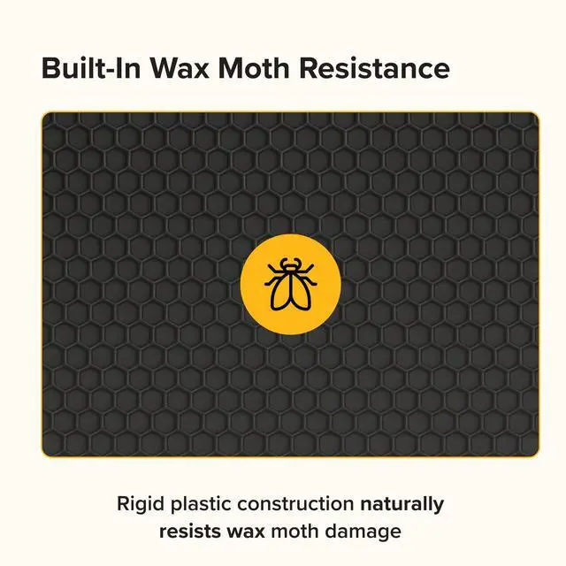 Alt view image 6 of 6 - 5 5/8" Waxed Black Rite-Cell Foundation Sheets, Made in the USA, BPA-Free, Food-Grade, Beeswax-Coated for Beehive Frames, Fits 6 5/8" Hive Bodies, Durable, Wax Moth Resistant, 100-Pack