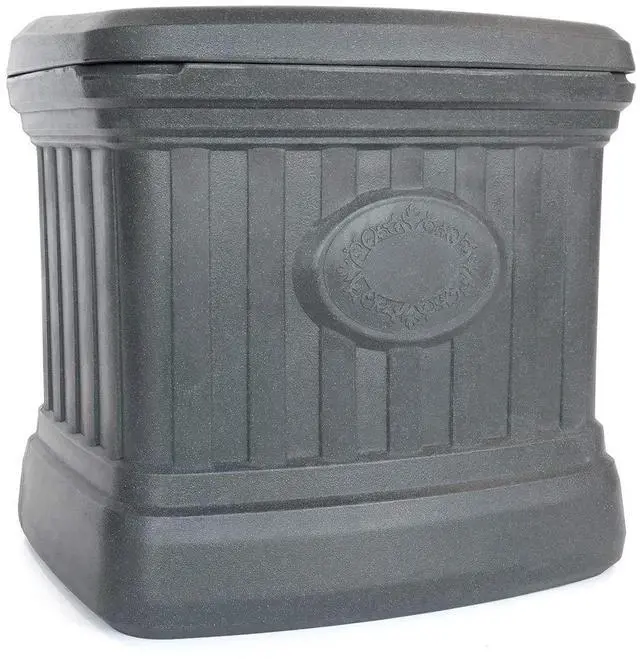 Main image of 26 Gallon Ice Melt Outdoor Storage Bin Container for Sand, Salt, Gardening Supplies, Animal Bird, Bird Seed, and More, Granite Gray