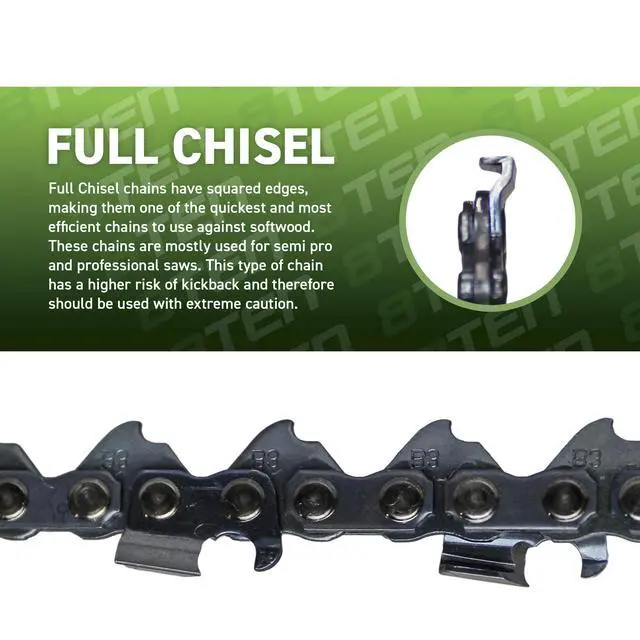 Alt view image 4 of 4 - Chainsaw Chain 24 inch.050 3/8 84DL for Stihl Husqvarna 455 460 MS 260 390 Rancher 501842684 72LGX084G 10 Pack