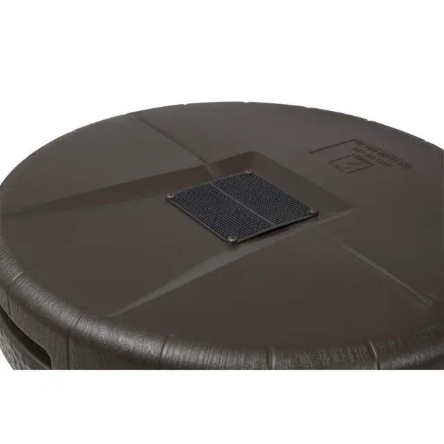 Alt view image 6 of 6 - Aspen 50 Gallon Capacity Outdoor Rain Barrel Water Storage Collector Saver with Brass Spigot and Removable Lid, Oak Brown
