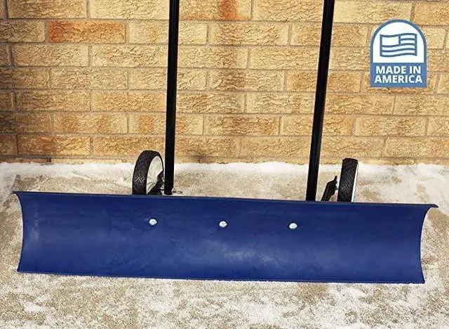 Alt view image 2 of 6 - 30SNC 36-inch Bi-Directional Wheeled Snow Shovel Pusher and Barn Shovel, 7.5" x 36 ", Blue