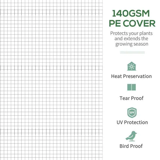 Alt view image 4 of 6 - 11.5' x 10' x 6.5' Walk-in Tunnel Greenhouse, Green House with Zippered Mesh Door, 7 Mesh Windows & Roll-up Sidewalls, Upgraded Gardening Plant Hot House with Galvanized Steel Hoops, White