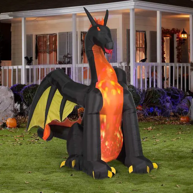 Alt view image 2 of 3 - 50202 Animated Airblown Fire & Ice Dragon, 9 Foot