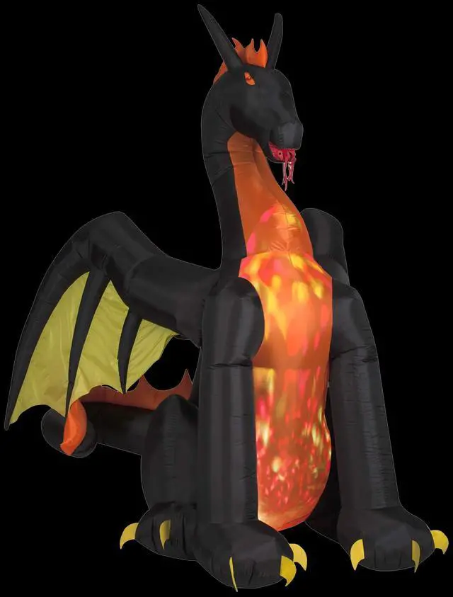Alt view image 3 of 3 - 50202 Animated Airblown Fire & Ice Dragon, 9 Foot
