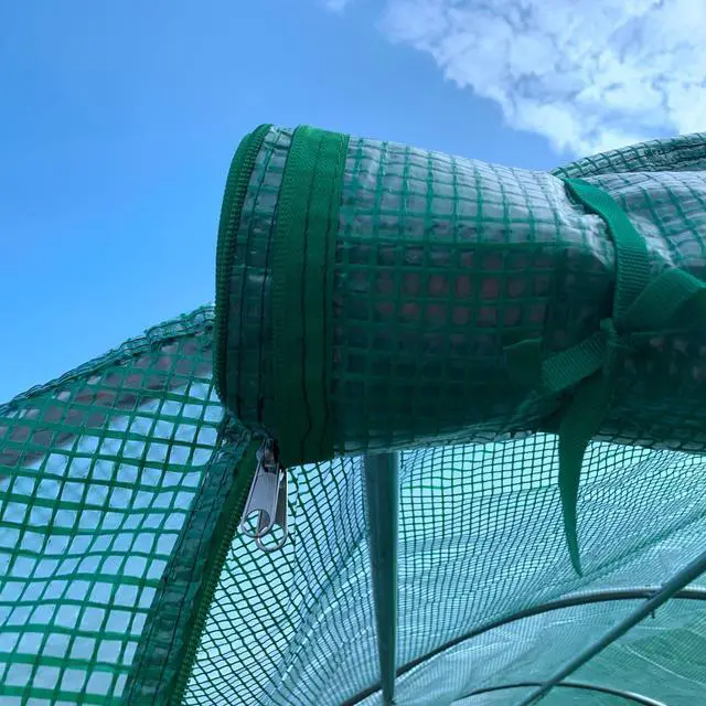 Alt view image 6 of 6 - 15' x 7' x 6.5' Walk-in Tunnel Hoop Greenhouse, Green House for Outside with PE Cover, Steel Frame, Roll-Up Zipper Door & Windows for Flowers, Vegetables, Tropical Plants, Green