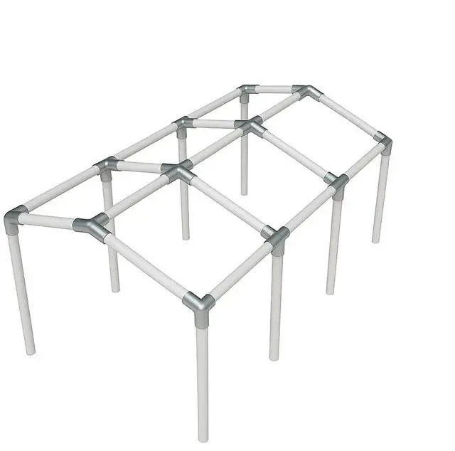 Main image of Canopy Fittings Kit 1-3/8" Low Peak Frame Carport Connectors Full Set for 8 Legs, Galvanized Steel, Rust-Resistant Coating