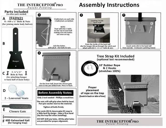 Alt view image 6 of 6 - PRO Honeybee Swarm Trap - NO FRAMES -UNASSEMBLED (10 minute assembly) - Also includes tree strap & hooks
