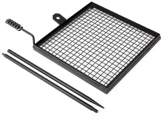 Main image of Ash & Ember Adjustable Swivel Grill, Steel Mesh Wire Cooking Grate with Spike Pole, Open Fire Portable BBQ Camping Gear