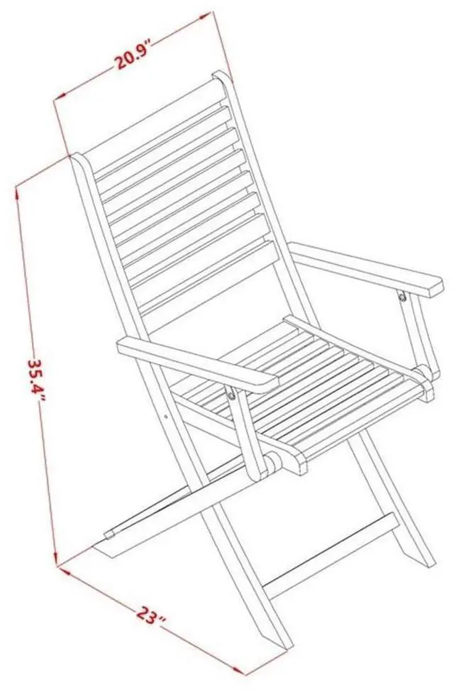 Alt view image 3 of 6 - BBSCANA Beasley Folding Patio Dining Chairs With Arm Rest - Acacia Wood, Set of 2, Natural Oil