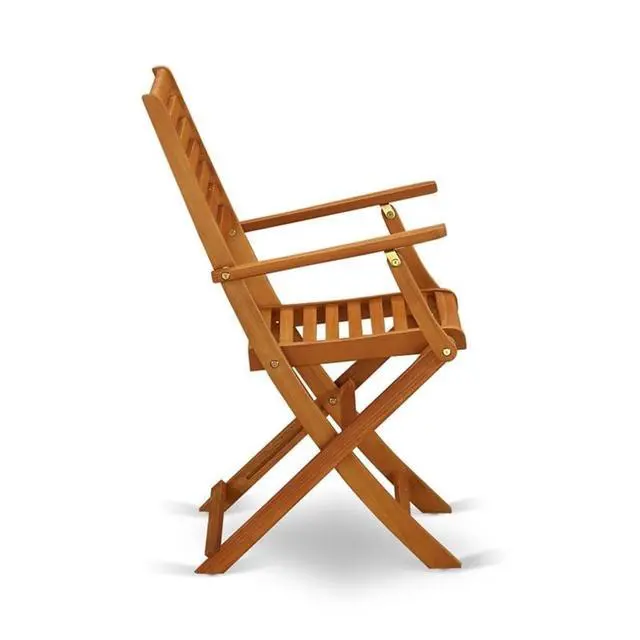 Alt view image 6 of 6 - BBSCANA Beasley Folding Patio Dining Chairs With Arm Rest - Acacia Wood, Set of 2, Natural Oil