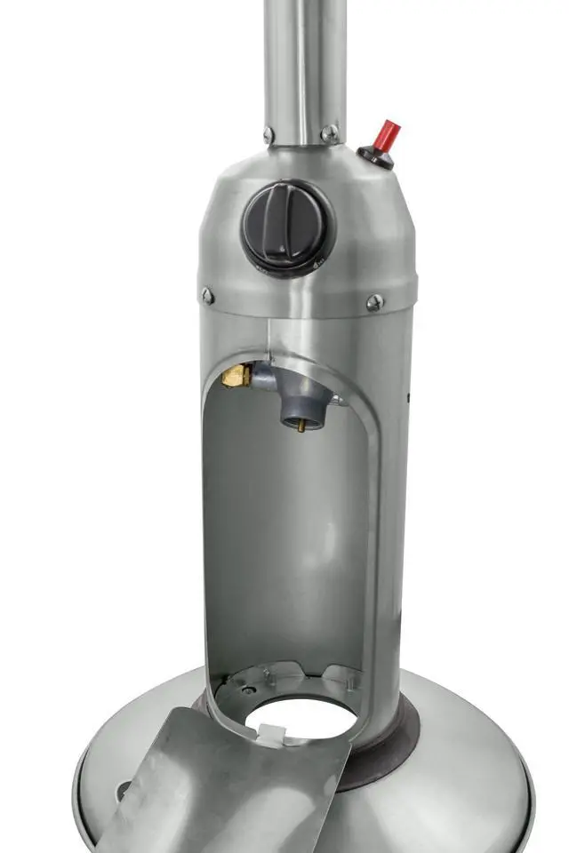 Alt view image 2 of 6 - HLDS032-B Portable Table Top Patio Heater, 11,000 BTU, Use 1lb or 20Lb Propane Tank, Stainless Finish