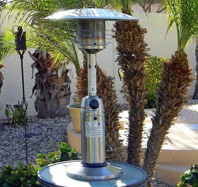 Alt view image 5 of 6 - HLDS032-B Portable Table Top Patio Heater, 11,000 BTU, Use 1lb or 20Lb Propane Tank, Stainless Finish
