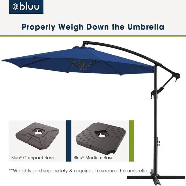 Alt view image 6 of 6 - BANYAN 10 FT Patio Offset Umbrella Outdoor Cantilever Umbrella Hanging Umbrellas, 24 Month Fade Resistance & Water-repellent UV Protection Solution-dyed Fabric Canopy with Infinite Tilt, Crank & Cross