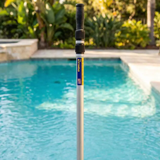 Alt view image 2 of 4 - 17.5 Foot Dually Telescopic Pool Pole 3 Piece Commercial Grade Dual Thread Lock and Internal Cam Lock Made in USA| 1.25 Inch Diameter Fits Skimmer Nets, Brushes & Pool Vacuums