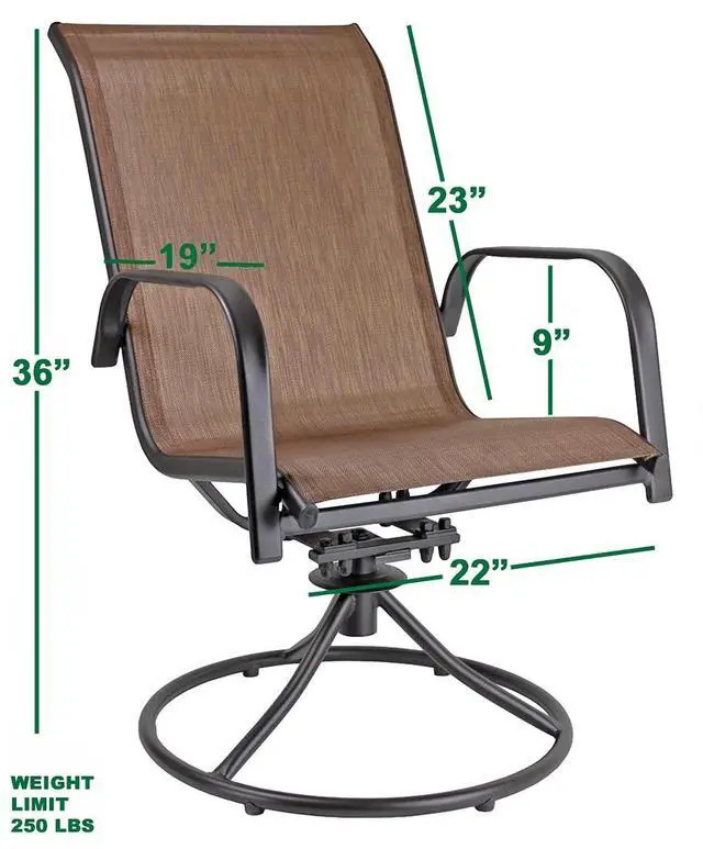 Alt view image 3 of 6 - Sienna Swivel Rocker (SET OF 2) Espresso Finish 'Brown'