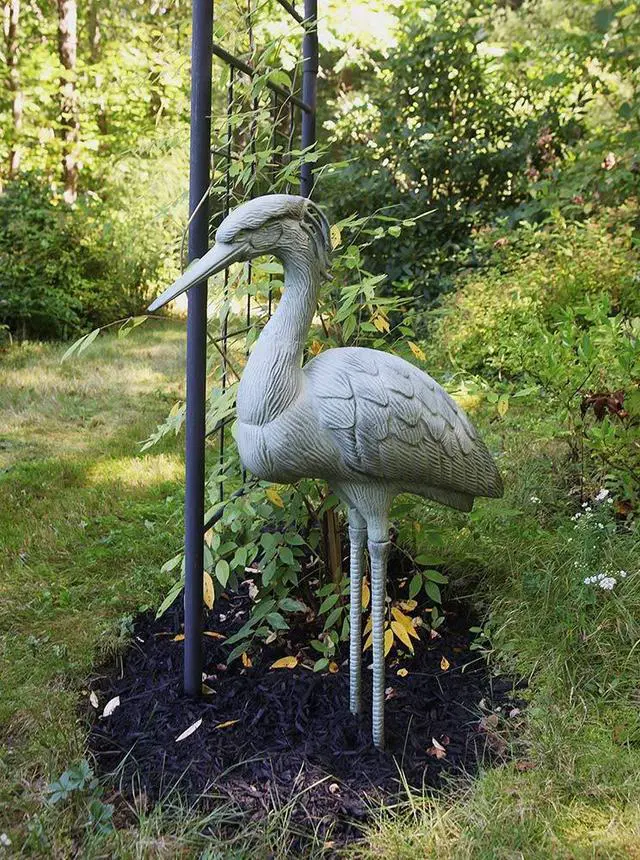 Alt view image 4 of 5 - Stately Blue Heron Garden Statue